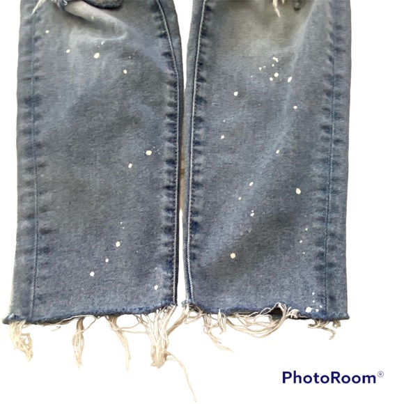 Kancan Distressed Raw Hem Fray Estilo Destroyed Crop Ankle Jeans Size 24 - Picture 6 of 13